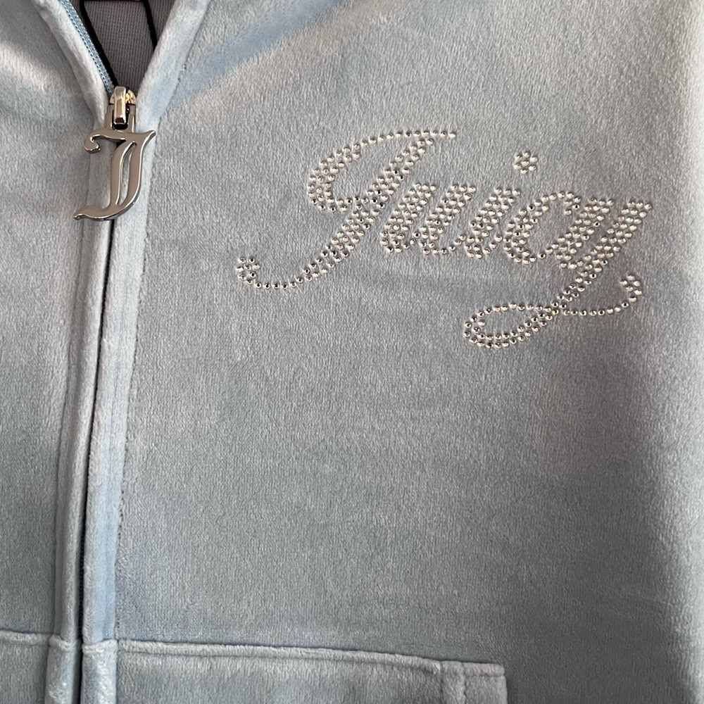 Juicy Couture Women's Light Blue Zip-Up Hoodie 🩵 - Picture 7 of 10